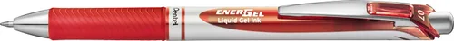 Pentel BL77-BO Energel XM - Bolígrafo de gel retráctil con punta de 0.028 in, ancho de línea de 0.014 in, color rojo, paquete de 12