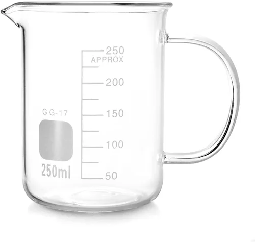 Miniatura 5 de QWORK Taza Vaso de 500 ml con Asa, Vaso Medidor de Vidrio Borosilicato