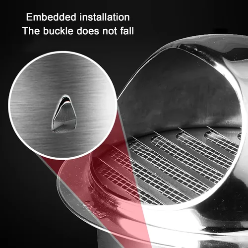 Miniatura 6 de Tapón de chimenea de acero inoxidable 304, rejilla de ventilación de pared redonda, salida de aire de pared exterior, campana extractora, tubo