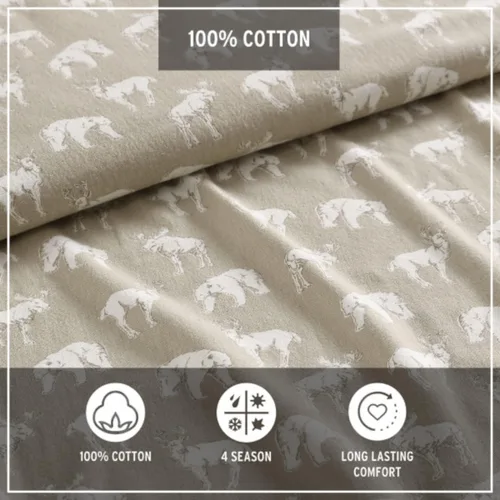 Miniatura 7 de Eddie Bauer Flannel Collection - Juego de sábanas de algodón, preencogido y cepillado para mayor suavidad, comodidad y sensación de calidez