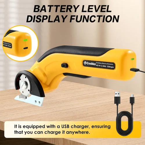 Miniatura 5 de Cortador de caja eléctrico, tijeras eléctricas inalámbricas con bloqueo de seguridad, cortador de cartón recargable por USB para paquetes