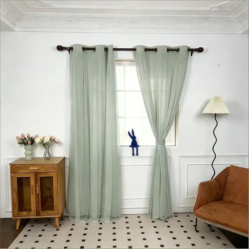 Miniatura 7 de INLINAS Cortinas opacas beige con superposición transparente, paneles térmicos y de reducción de ruido con ojales en la parte superior