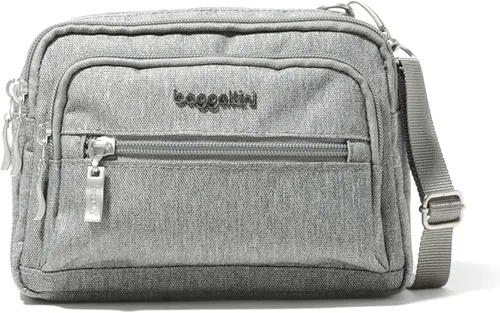 Miniatura 27 de Baggallini Bolsa cruzada pequeña con triple cremallera para mujer, 8 x 6 pulgadas, ligera, convertible