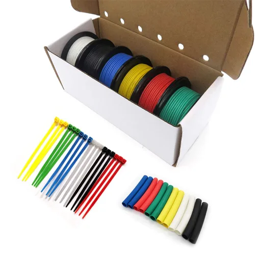 Miniatura 12 de Fermerry - Kit de alambre trenzado de silicona de calibre 12, carrete de 1.5 m, cada uno de 6 colores, flexible, 12 AWG, alambre de cobre estañado