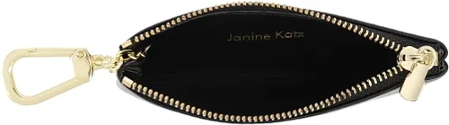 Miniatura 2 de Mini monedero de cuero genuino de grano completo de alta calidad para hombres y mujeres, Negro -, Monedero con cremallera