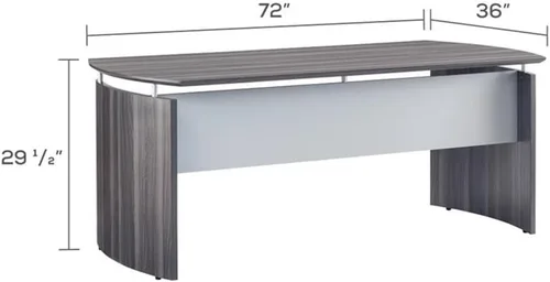 Miniatura 3 de Pemberly Row Carcasa de escritorio flotante para computadora de 72 pulgadas en acero gris