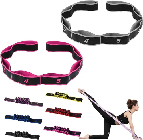 Miniatura 15 de Fitness Resistance Bands with Handles, Fitness Resistance Band for Stretching and Yoga, 8 Loops Elastic Exercise Bands, Exercise Resistance Bands