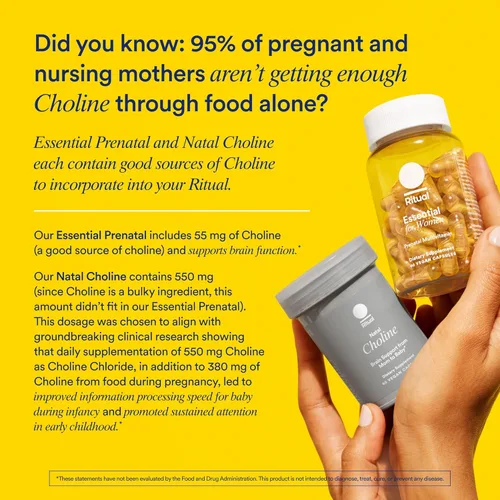 Miniatura 6 de Ritual Multivitamínico Prenatal Esencial para Mujeres: Folato y Colina para Soporte del Tubo Neural, Omega-3 DHA para el Desarrollo del Cerebro