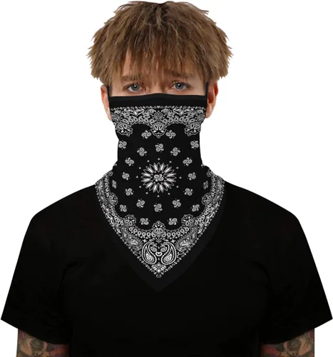 Miniatura 3 de Kyerivs - Cubrebocas de tela, reutilizable, lavable y unisex con cintas para las orejas, para hombres y mujeres