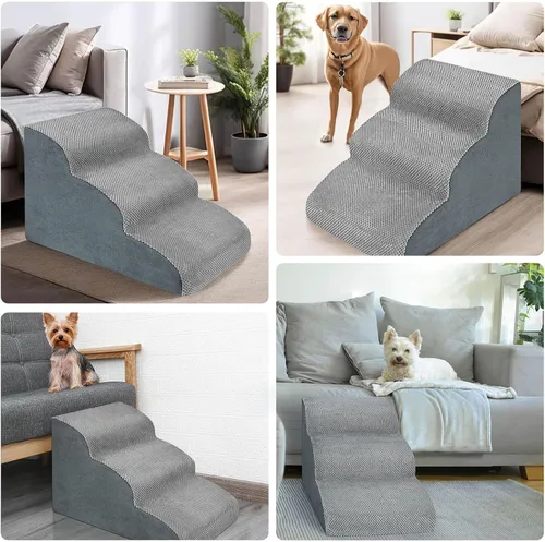 Miniatura 6 de MEJYJEM Escalones de espuma de alta densidad de 3 pasos para perros, rampas antideslizantes para mascotas para perros mayores, mascotas con dolor