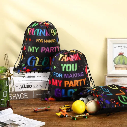 Miniatura 8 de Sweetude 24 bolsas de regalo de fiesta Let's Glow con cordón, decoración para niñas, niños, cumpleaños, bodas, fiestas