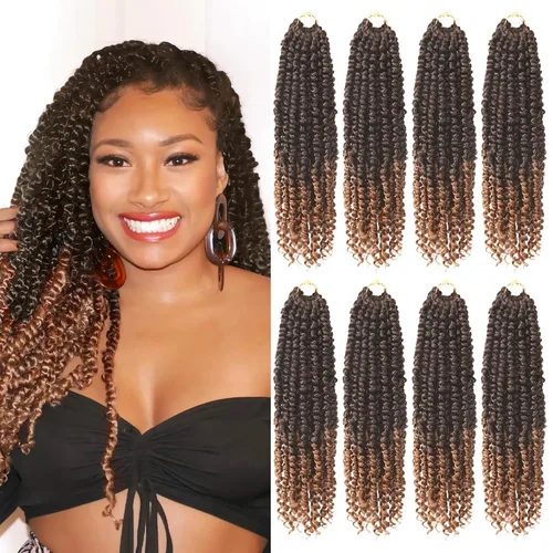 Miniatura 69 de Bileaf Cabello de Ganchillo Passion Twist Pre-retorcido de 10 Pulgadas, 8 Paquetes de Ganchillo Passion Twist, Cabello Corto Passion Twist