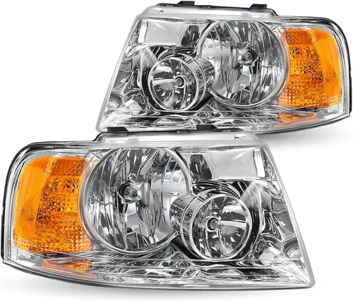 Miniatura 20 de TUSDAR Conjunto de faros delanteros con bombillas para Ford Expedition 15, 16, 17, lado izquierdo del conductor, repuesto de faros delanteros