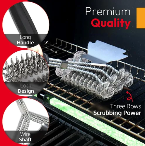 Miniatura 3 de Cepillo de parrilla sin cerdas para una limpieza segura, cepillo limpiador para rejillas de gas/porcelana/charbroil, herramienta de barbacoa