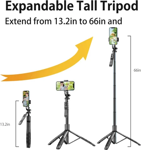 Miniatura 3 de Trípode para selfie, trípode con soporte giratorio de 360 grados para fotografía, grabación de video, transmisión en vivo, vlog, video de YouTube