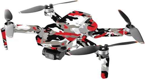 Miniatura 2 de MightySkins Compatible con DJI Mini 2 Dron portátil – Camuflaje rojo Funda protectora de vinilo duradera y única Fácil de aplicar, quitar