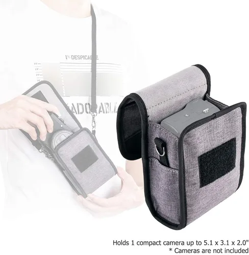 Miniatura 2 de Funda para cámara + 2 correas de mano para muñeca: estuche compacto para cámara con 2 correas de cuero para muñeca