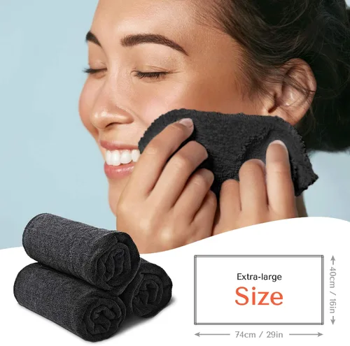 Miniatura 6 de TASALON Toalla de microfibra para el pelo para salón, paquete de 10, 29 x 16 pulgadas, toallas faciales de secado rápido y ultrasuaves con absorción