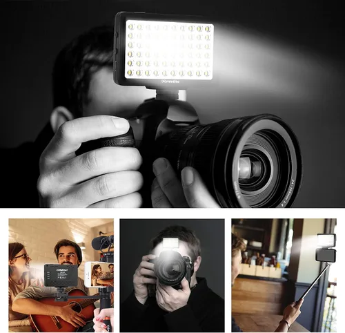 Miniatura 9 de Commlite CM-L50 - Luz LED de video para cámara, 50 LED 5700-6000 K, regulable, mini panel de luz para smartphones y cámaras, apto para Canon, Sony