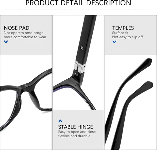 Miniatura 3 de 3 Pack Progressive Multifocus Reading Glasses Blue Light Blocking Multifocal Readers for Women Men with Spring Hinge