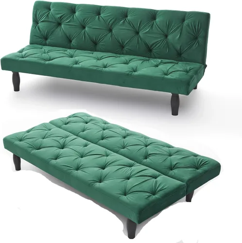 Miniatura 10 de Sofá cama tipo futón, moderno, tapizado, plegable, para sala de estar compacta, sofá reclinable de tela, para apartamentos pequeños, espacios