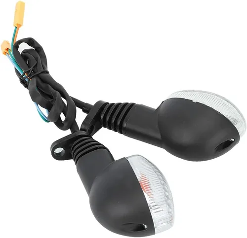 Miniatura 8 de Estink 2 luces intermitentes para motocicleta, intermitentes secuenciales LED ámbar que fluyen, ajuste universal para KLX250 EX250 2008-2012, Negro