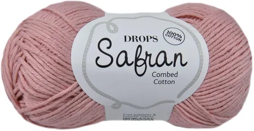 Drops Safran - Hilo de algodón egipcio 100% para tejer y hacer ganchillo, peso deportivo, 2, fino, 5 capas, 1.8 onzas, 175 yardas (01 rosa desierto)