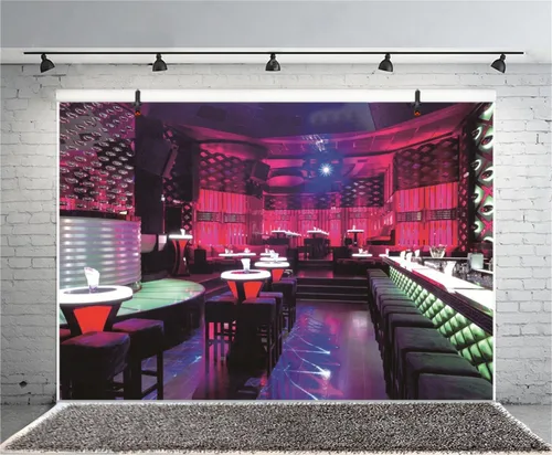 Miniatura 2 de Telón de fondo de poliéster de 7 x 5 pies para discotecas vacías para fiestas, bar, baile, sala de baile, stripper, poste, discoteca, fiesta