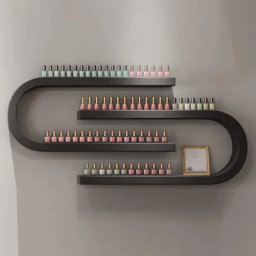 QQXX Estante montado en la pared, estante de exhibición de botellas de esmalte de uñas, estante de almacenamiento de perfumes de aceite esencial en