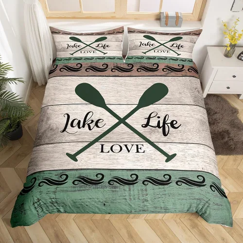 Miniatura 13 de Erosebridal Funda de edredón náutica para niños y niñas, juego de ropa de cama azul y blanco oceánico, funda de edredón de tabla de surf Hawaii