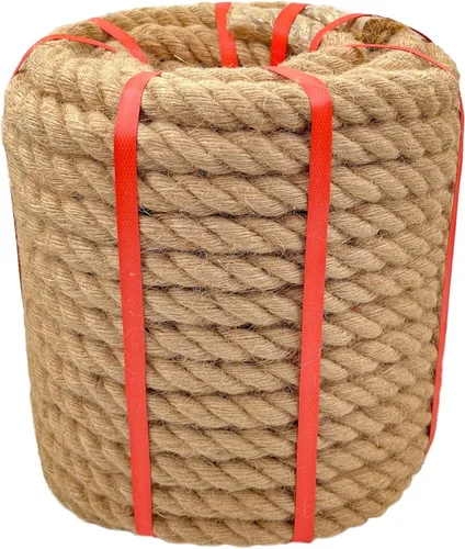Miniatura 7 de Cuerda de Cáñamo Natural (1 pulgada x 50 pies) Cuerda de Manila Trenzada Cuerda de Yute Gruesa para Manualidades, Cuerda de Columpio de Porche