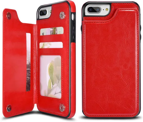 Miniatura 14 de Funda de piel tipo cartera para iPhone con (dos cierres magnéticos), (ranuras para tarjetas) función atril