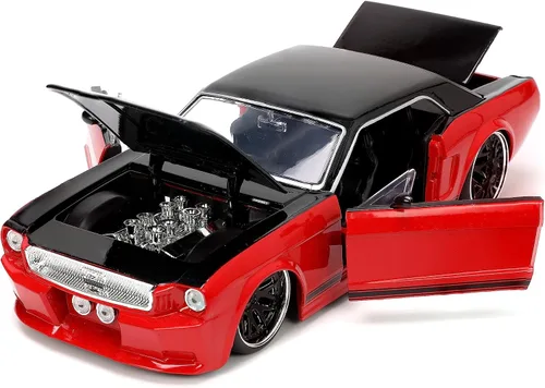 Miniatura 6 de Jada Big Time Muscle 1:24 1965 Ford Mustang - Auto fundido a presión (rojo/negro)