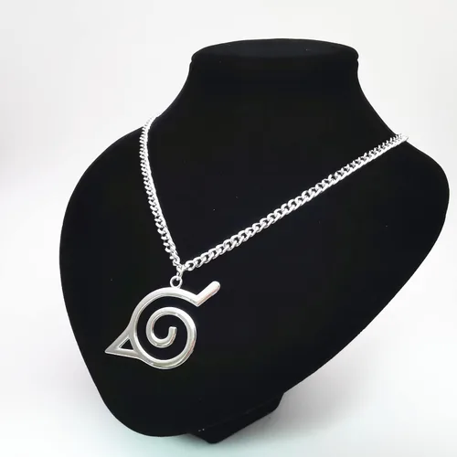 Miniatura 4 de Collar de anime para niños y niñas collar de cadena con colgante de cosplay para adolescentes fanáticos del anime plateado negro y rojo