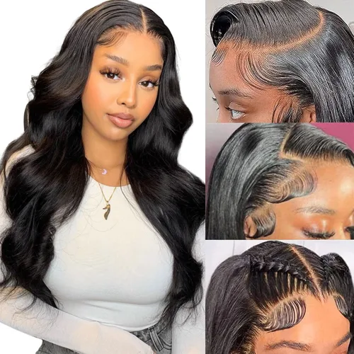 Miniatura 7 de Pelucas de cabello humano con cierre de encaje sin pegamento, prearrancado, con cabellos nacientes, estilo brasileño, para afroamericanas