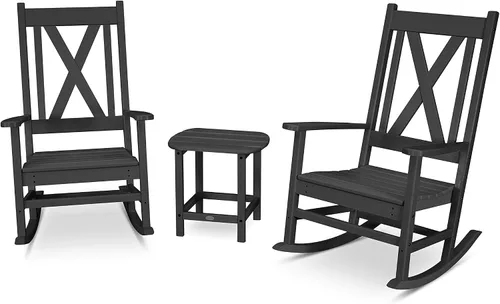 Miniatura 4 de POLYWOOD® Braxton - Juego de mecedoras, color blanco