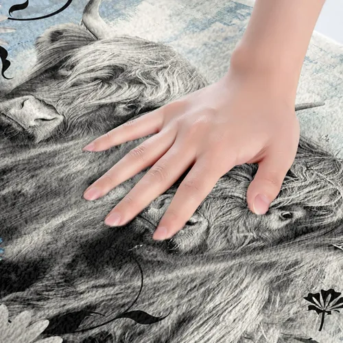 Miniatura 3 de Highland - Alfombra de baño de vaca para regalo de vaqueros, alfombra de baño de granja occidental de 20 x 32 pulgadas, tapete de baño de animales