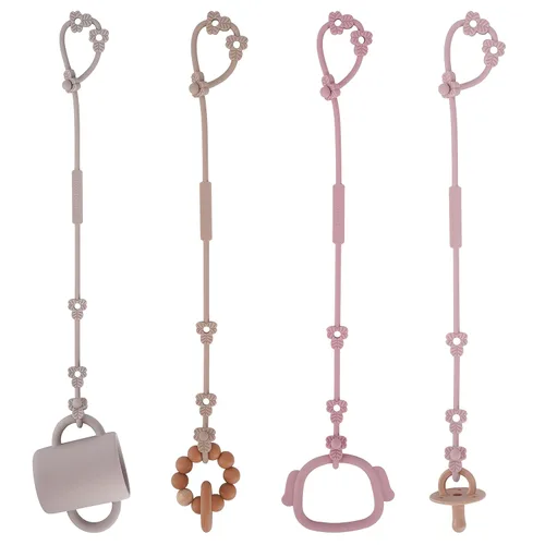 Miniatura 9 de Correas de juguete para bebé, clips de silicona para chupete, correas ajustables de silicona para cochecitos, silla alta, cunas, cestas colgantes