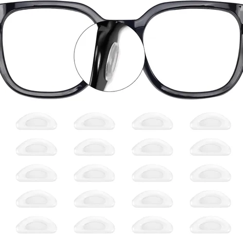 Miniatura 9 de 20 pares de almohadillas nasales adhesivas de silicona antideslizantes para gafas y gafas de sol, almohadillas nasales delgadas para anteojos