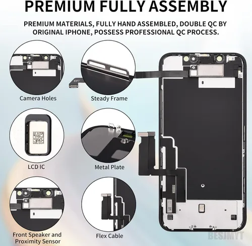 Miniatura 2 de para iPhone XR Reemplazo de pantalla de 6.1 pulgadas con altavoz de oído Kit de sensor de proximidad de montaje completo Pantalla LCD 3D Touch