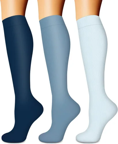 Miniatura 65 de Calcetines de compresión para mujeres y hombres (3 pares) – El mejor apoyo para enfermeras, correr, senderismo, recuperación y calcetines de vuelo