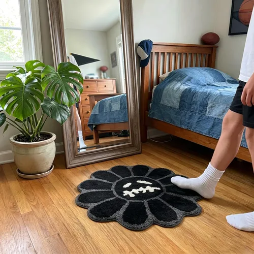 Miniatura 6 de Trippy Alfombra de Cara Feliz Alfombras Geniales Tufted de Secado Rápido Tapetes de Baño para Baño Antideslizantes Tapete de Baño Absorbente de Agua