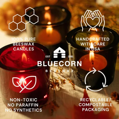 Miniatura 7 de Bluecorn Beeswax Velas de té, cera de abejas natural 100% pura, velas de té blancas en tazas de metal, sin fragancia, combustión limpia, cera