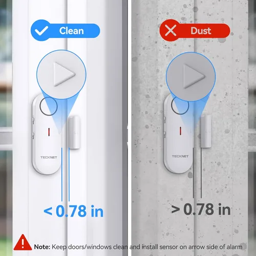 Miniatura 3 de TECKNET Alarmas de puerta para seguridad de los niños, alarma de ventana para piscina, alarma de puerta para seguridad del hogar, alarma 2 en 1