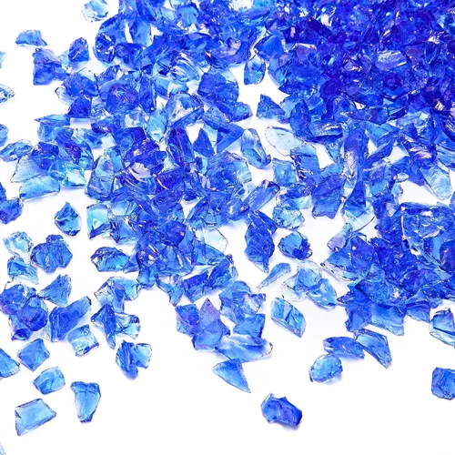 Miniatura 25 de TWINKLING Vidrio triturado de alto brillo, vidrio roto, chips de gemas de vidrio para arte de resina DIY, arte de uñas, pintura de geoda, 1-3mm Negro