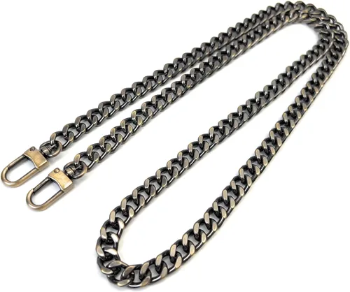 Miniatura 34 de Correas de metal para bolso de cadena plana, reemplazo de cadena para bolso cruzado de hombro y axilas, Dorado antiguo Oro envejecido