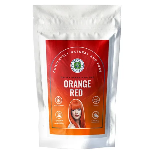 Henna Cosmetics - Tinte para el cabello y barba de henna para hombres | Polvo de henna rojo naranja para el cabello | Tinte orgánico para el cabello