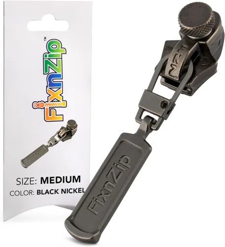 Miniatura 8 de FixNZip Paquete de reparación de cremallera de níquel negro pequeño, mediano y grande Reemplazo universal sin costuras deslizante para todas