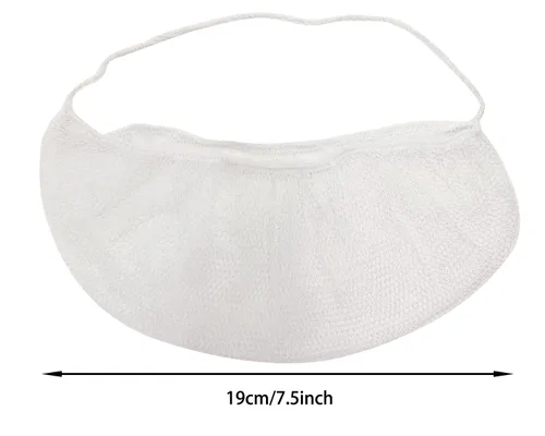 Miniatura 5 de ONLYKXY 50 piezas de cubierta de barba de nailon blanco protector de barba para hombres, servicio de alimentos, cocina, limpieza, construcción