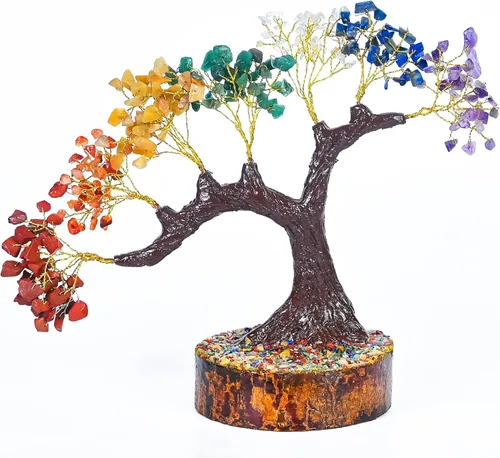 Miniatura 47 de Crocon Árbol de la vida de cristal de cuarzo transparente, chakra para energía positiva, decoración de Feng Shui, árbol bonsái de dinero con piedras